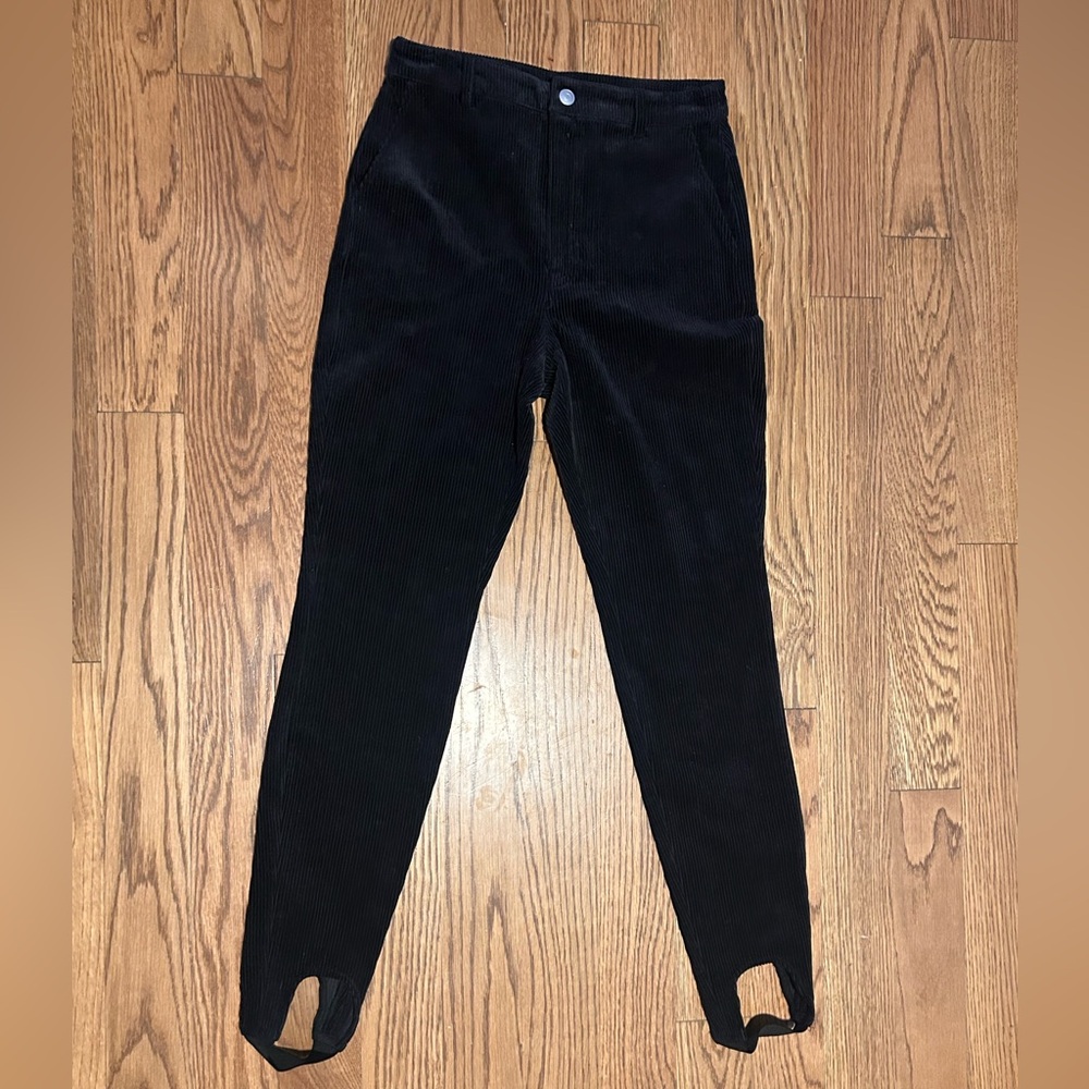 & Other Stories Los Angeles Atelier Black Corduroy Stirrup Pants - Rare Find - Picture 4 of 13